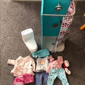 Kids Play Bathroom Set with Clothes